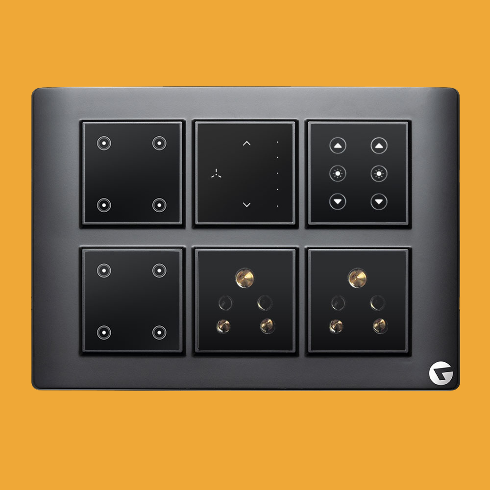 L&G 12M WiFi Touch Switch Board (8 Switches + 1 Fan + 1 Dimmer + 1 Socket) | Smart Switch For Home | Smart Technology & German Engineering (Size: 12M - 220 X 160 X 45 Mm)