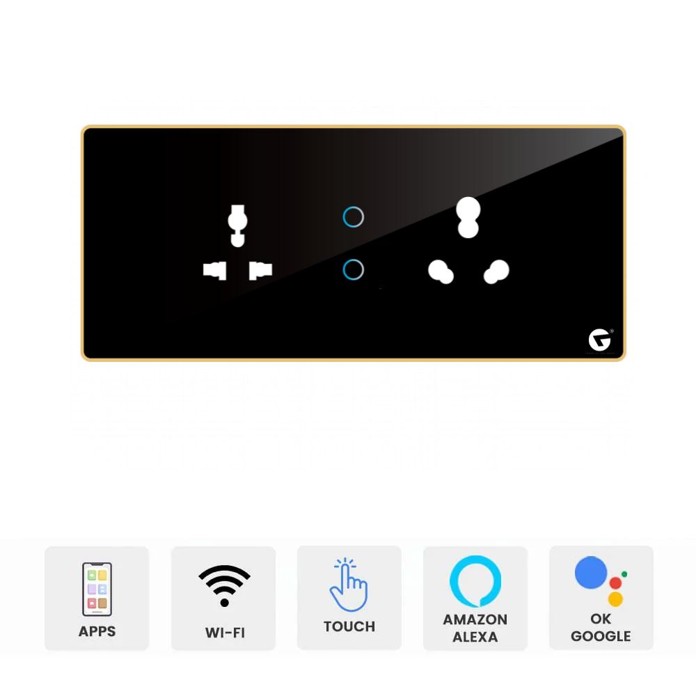 L&G 6M Smart Voice-Controlled Switch Panel (2 Switch + 2 Socket) For Fully Customization - Call 818181-0654