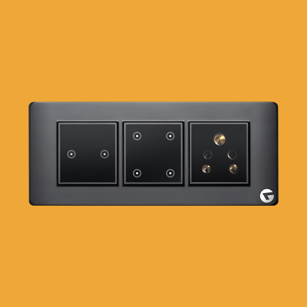 L&G 6M Smart Switch for Home, Smart Switch, Touch Switch, Wifi Smart Switch Board | German Technology meets Indian Standards (Size: 6M- 220 x 90 x 45 mm)