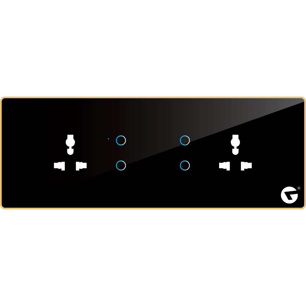 L&G 8M Luxury smart switch panels (4 Switch + 2 Socket) - Acrylic & Glass for Full Customization - Call 818181-0654