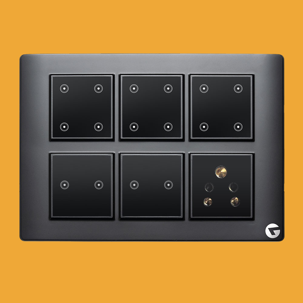 Buy L&G 12M Smart Touch Switch Board | Smart Switch For Home | Smart Technology and German Expertise (Size: 12M- 220 x 160 x 45 mm)