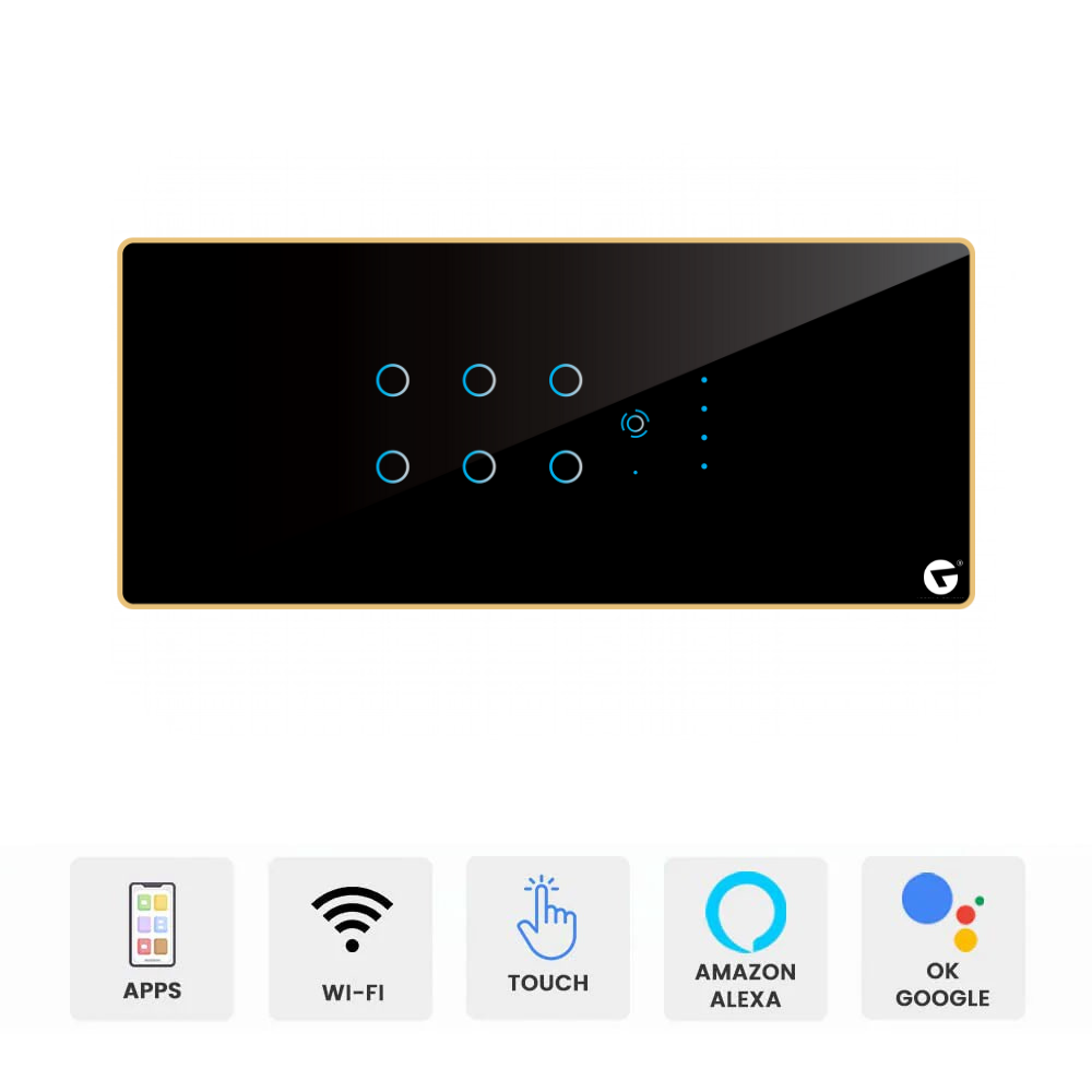 L&G 6M Smart WiFi wall switch (6 Switch + 1 Fan) For Fully Customization - Call 818181-0654