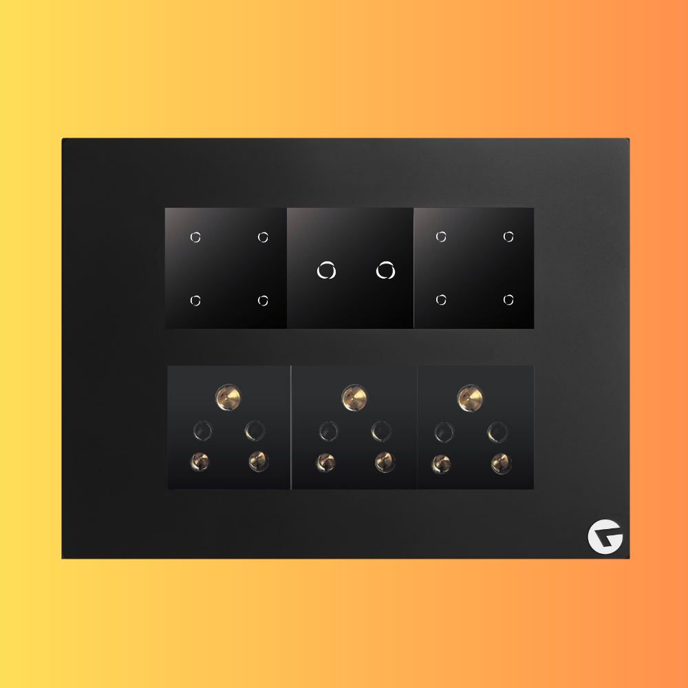 L&G 12M WiFi Touch Switch Board (8 Switches + 2 Switches (16A) + 3 Sockets) | Smart Technology and German Expertise | Compatible with Alexa, Ok Google & SIRI Shortcut (Size: 12M- 220 x 160 x 45 mm)