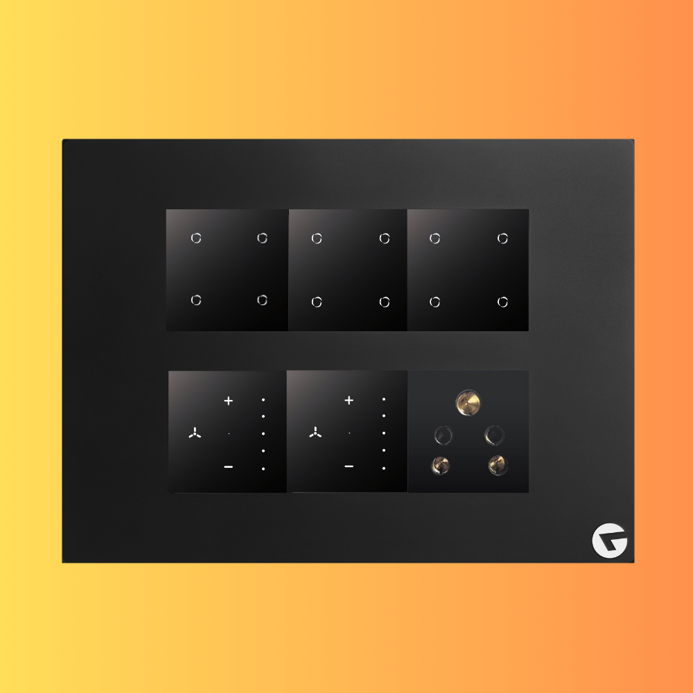 L&G 12M Smart Switch Board (12 Switches + 2 Fan Controllers + 1 Socket) | Alexa Compatible | Designed using the latest German Technology | Smart Touch Switch for Home