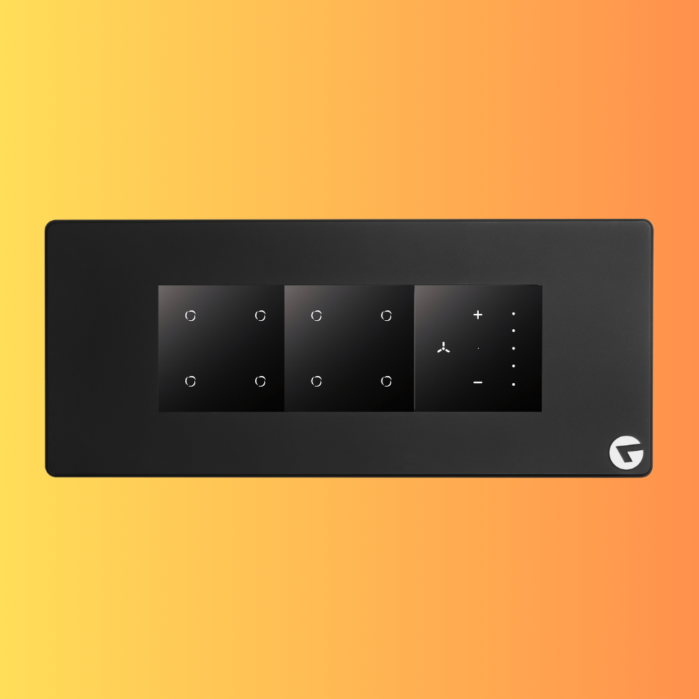 L&G 6M Smart Switch Board with WiFi Touch Fan Regulator | Alexa & Google Compatible (Size: 220 x 95 x 45 mm)