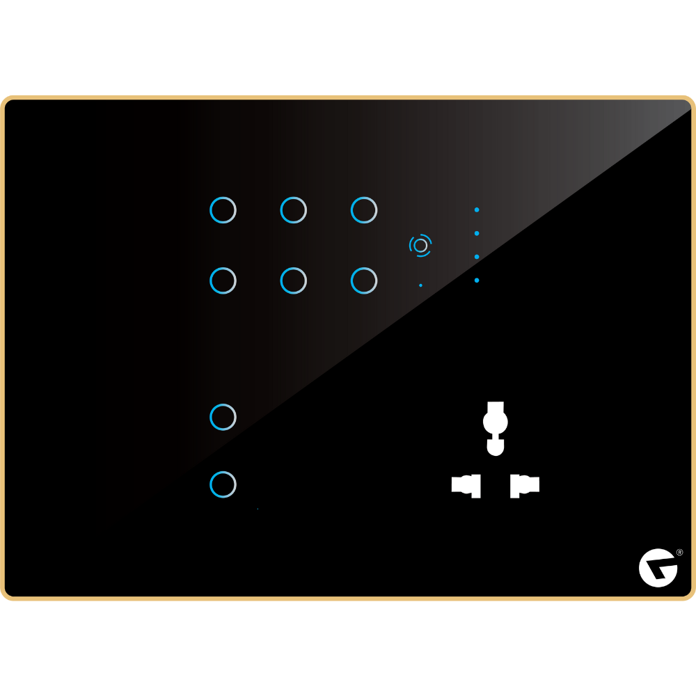 12M Best Customizable Smart Switch Panels (8 Switches + 1 Fan + 1 Socket) - Acrylic & Glass for Full Customization - Call 818181-0654