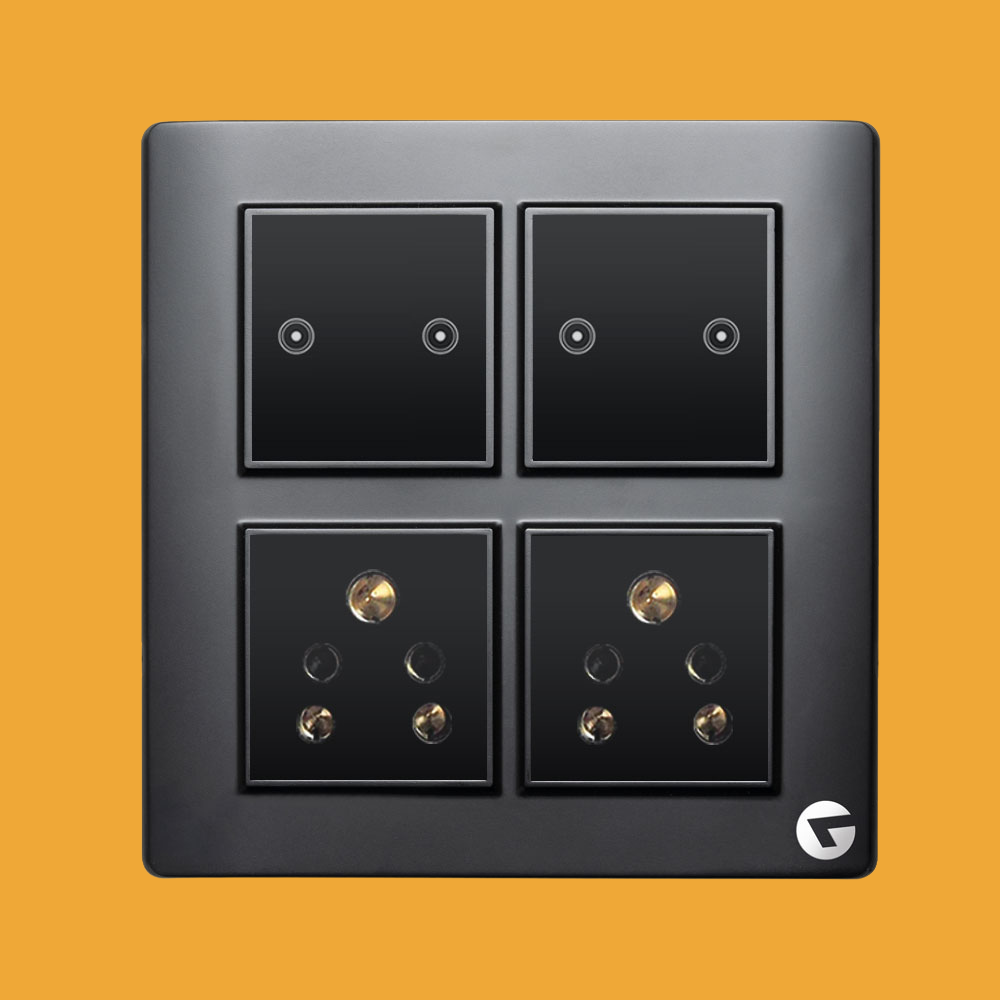 L&G 8M Smart Switch Board, Smart Touch Switch | Smart Technology and German Expertise (Size: 8M Square- 154 x 160 x 45 mm)