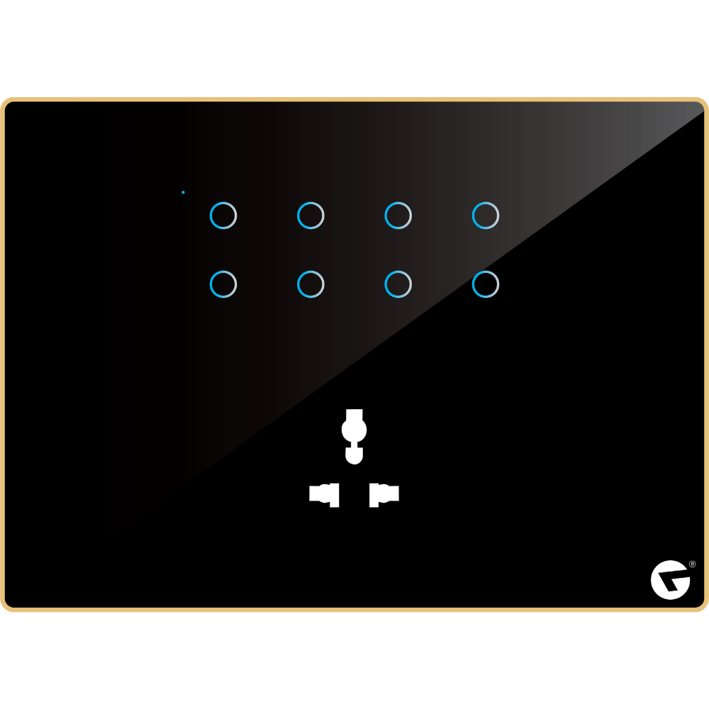 12M Best Residential Smart Switch Panel (8 Switch + 1 Socket) - Acrylic & Glass for Full Customization - Call 818181-0654