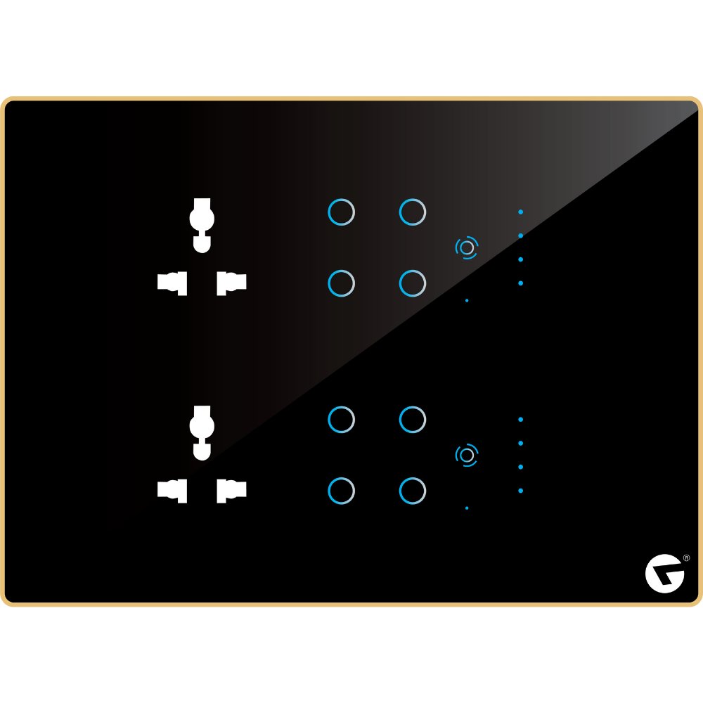 L&G 12M Best Residential smart switch panel (8 Switch + 2 Fan + 2 Socket) - Acrylic & Glass for Full Customization - Call 818181-0654
