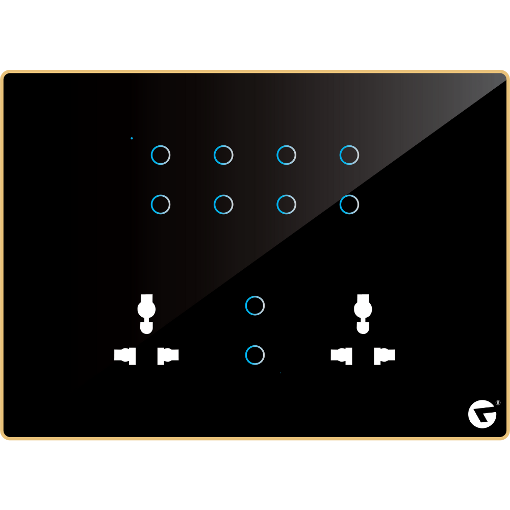 12M Best Smart home switch panel (10 Switch + 2 Socket) - Acrylic & Glass for Full Customization - Call 818181-0654