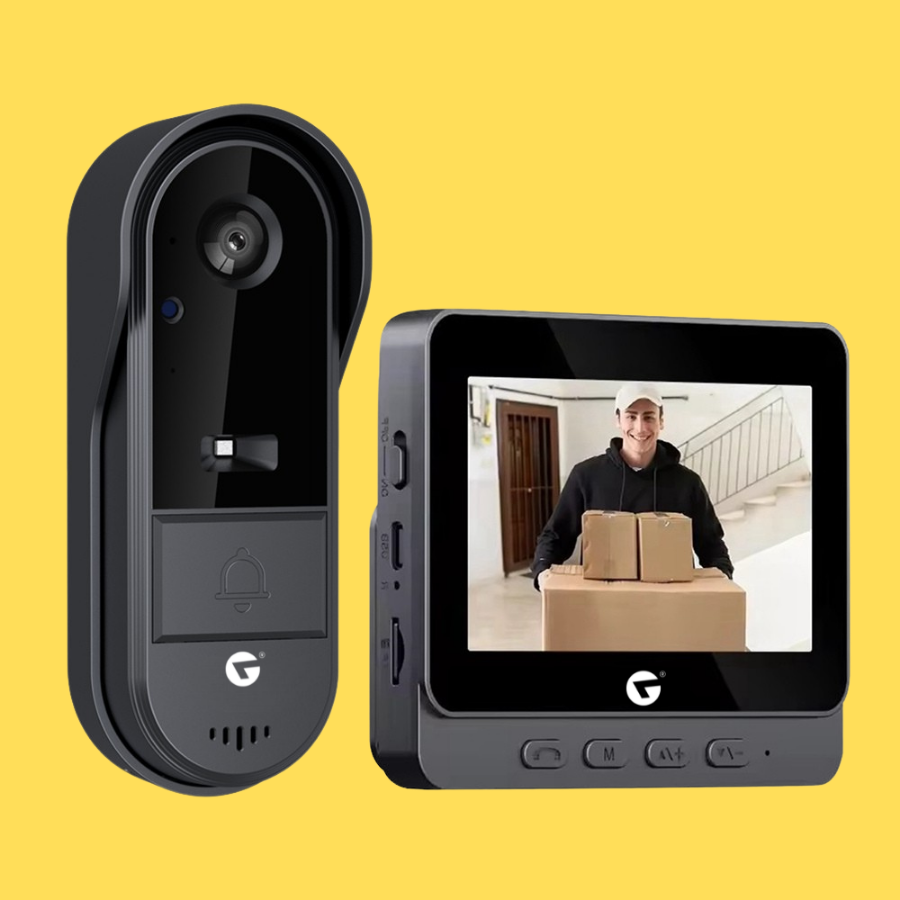 L&G Wireless Video Doorbell with Screen – HD Camera | Night Vision | Two-Way Audio | Waterproof Doorbell