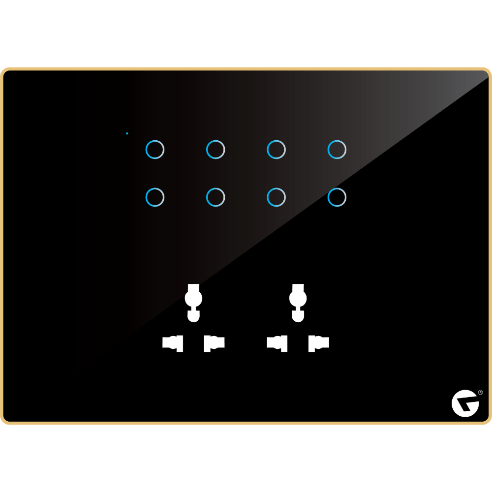 L&G 12M Best Smart Switch Panel For Home & Office (8 Switch + 2 Socket) - Acrylic & Glass for Full Customization - Call 818181-0654