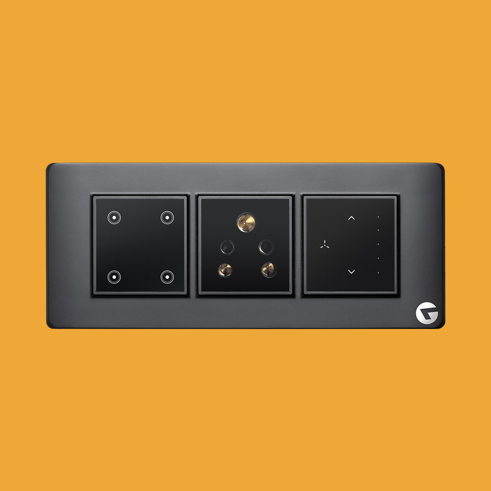 L&G 6M Smart Switch Board| WiFi Smart Touch Switch | German Technology meets Indian Standards (Size: 6M- 220 x 90 x 45 mm)
