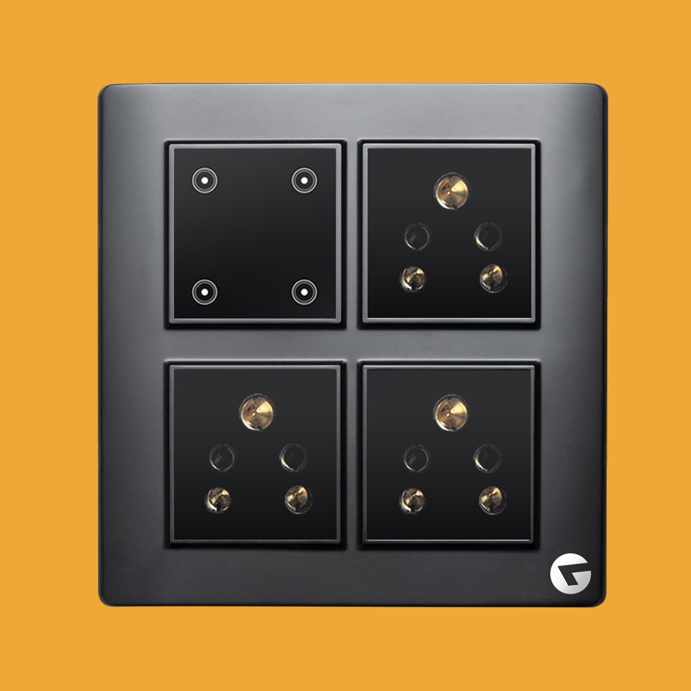L&G 8M Smart Touch Switch Board | German Technology with Indian Standards | Compatible with Alexa & Ok Google ( (Size: 8M Square- 154 x 160 x 45 mm)