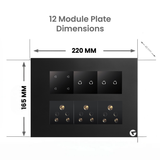 L&G 12M WiFi Smart Switch Board (4 Switches + 4 High-Power Switches (16A) + 3 Sockets) | Smart Switch for Home | German Technology meets Indian Standards (Size: 12M - 220 x 165 x 45 mm)