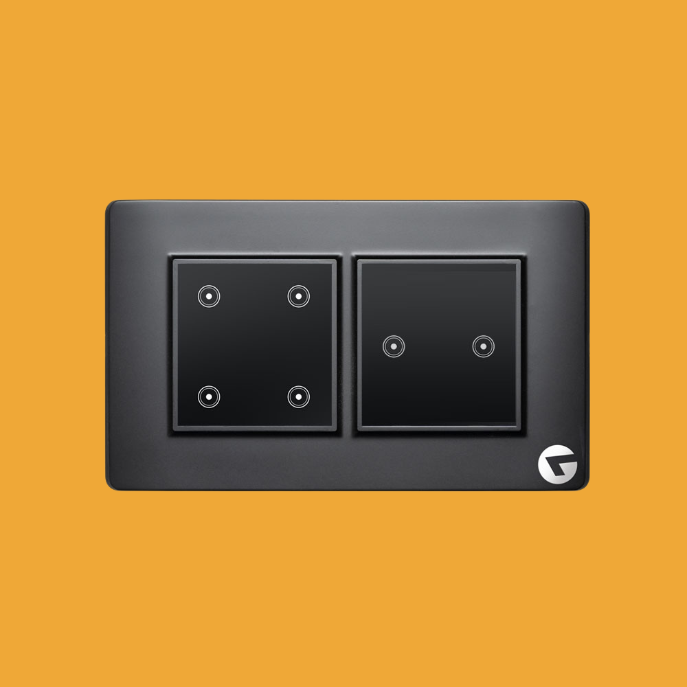 L&G 4 Modular Smart Switch Board, WiFi Smart Switch | German Technology meets Indian Standards (Size: 4M - 146 x 90 x45mm)