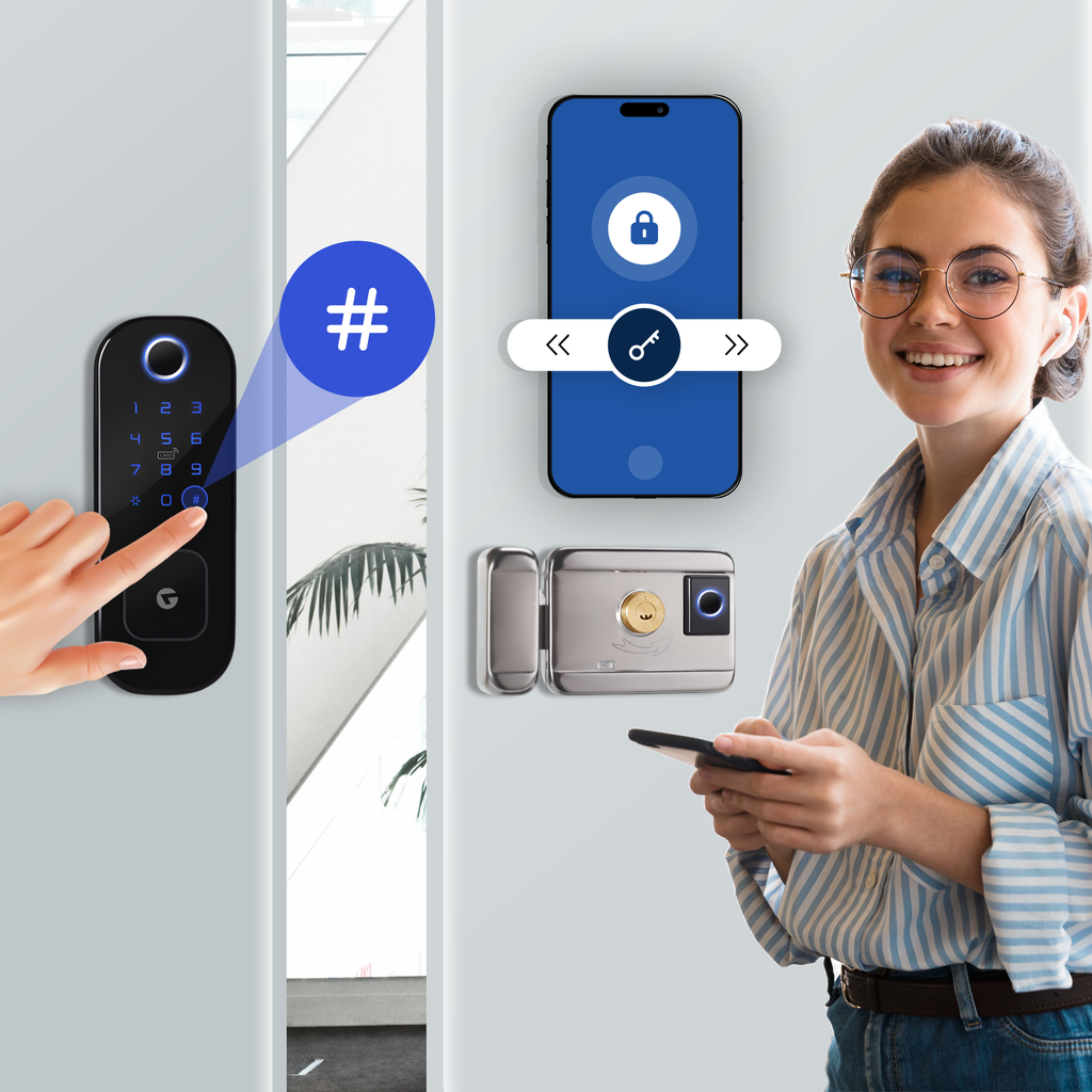 L&G Handleless Smart Door Locks | Fingerprint Door Lock | Smart Rim Lock | Compatible With Video Door Phone (VDP)