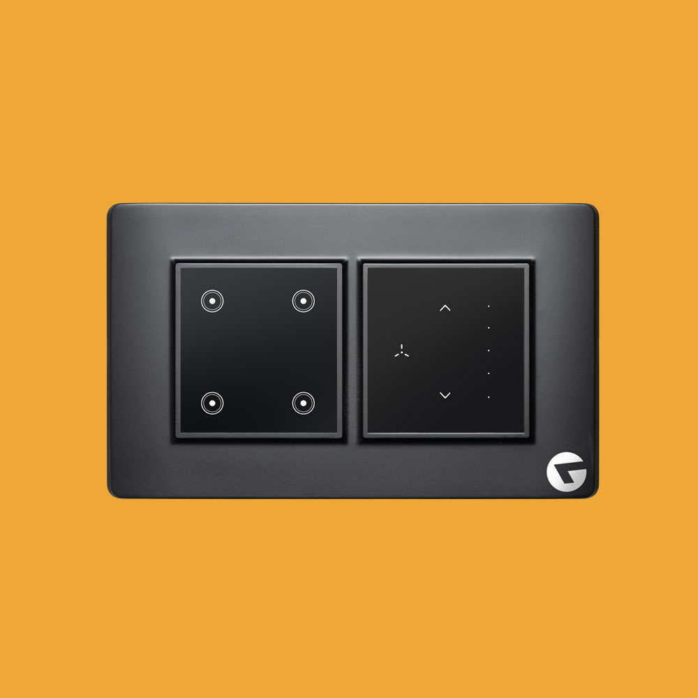 L&G 4 Modular Smart Switch Board | Smart Technology and German Expertise | Smart Fan Regulator(Size: 4M- 146 x 90 x 45 mm)