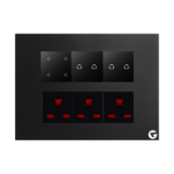 L&G 12M WiFi Smart Switch Board (4 Switches + 4 High-Power Switches (16A) + 3 Sockets) | Smart Switch for Home | German Technology meets Indian Standards (Size: 12M - 220 x 165 x 45 mm)