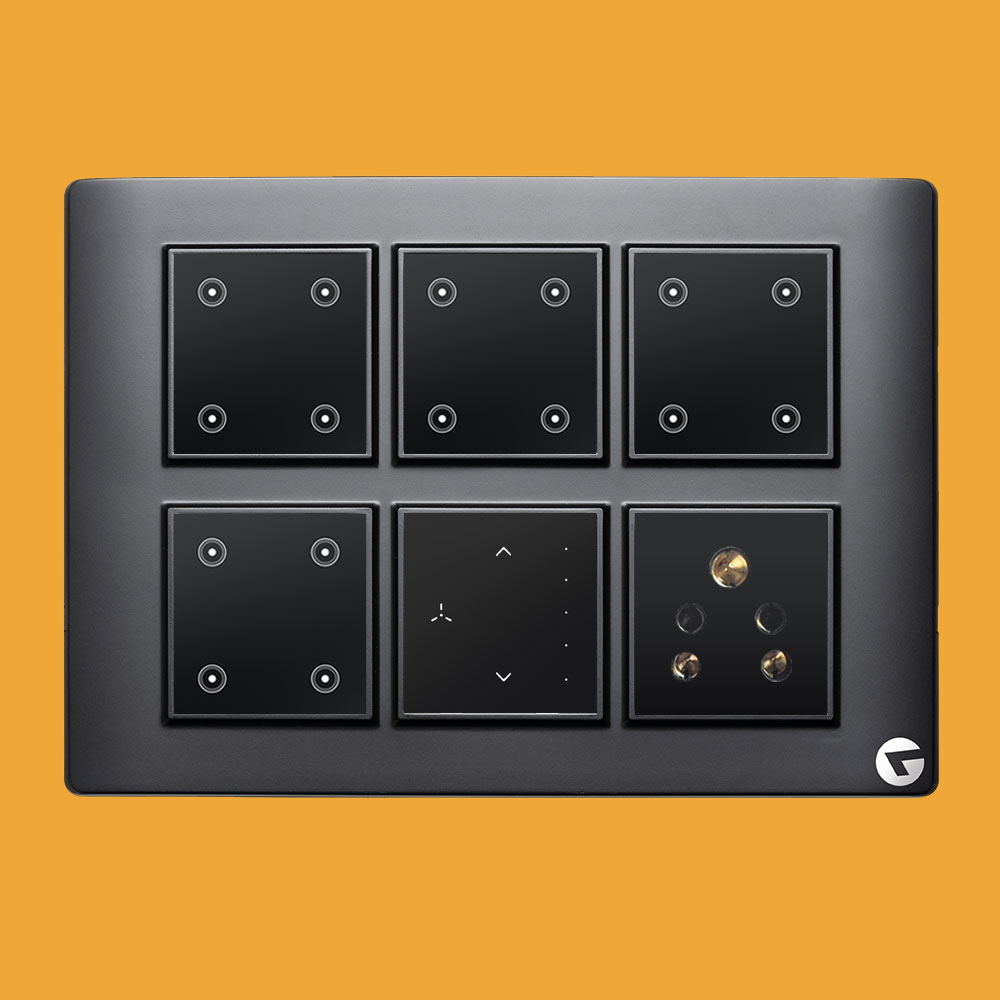 L&G 12M Wi-Fi Smart Switch Board (16 Switches + 1 Fan + 1 Socket) | Compatible with Alexa & Ok Google (Size: 12M- 220 x 160 x 45 mm)