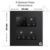 L&G 8M Smart Touch Switch Board | German Technology with Indian Standards | Alexa & Google Compatible (Size: 8M Square – 155 x 165 x 45 mm)