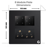L&G 8M Smart Switch with WiFi Smart Fan Regulator | German Technology for Indian Homes (Size: 8M Square – 155 x 165 x 45 mm)
