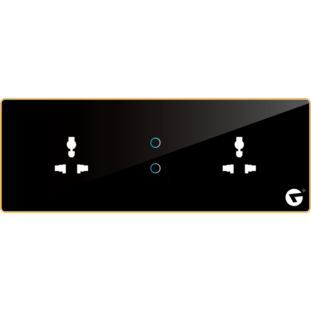 L&G 8M Smart Switch Panel (2 Switch 2 Socket) - Acrylic & Glass for Full Customization - Call 818181-0654