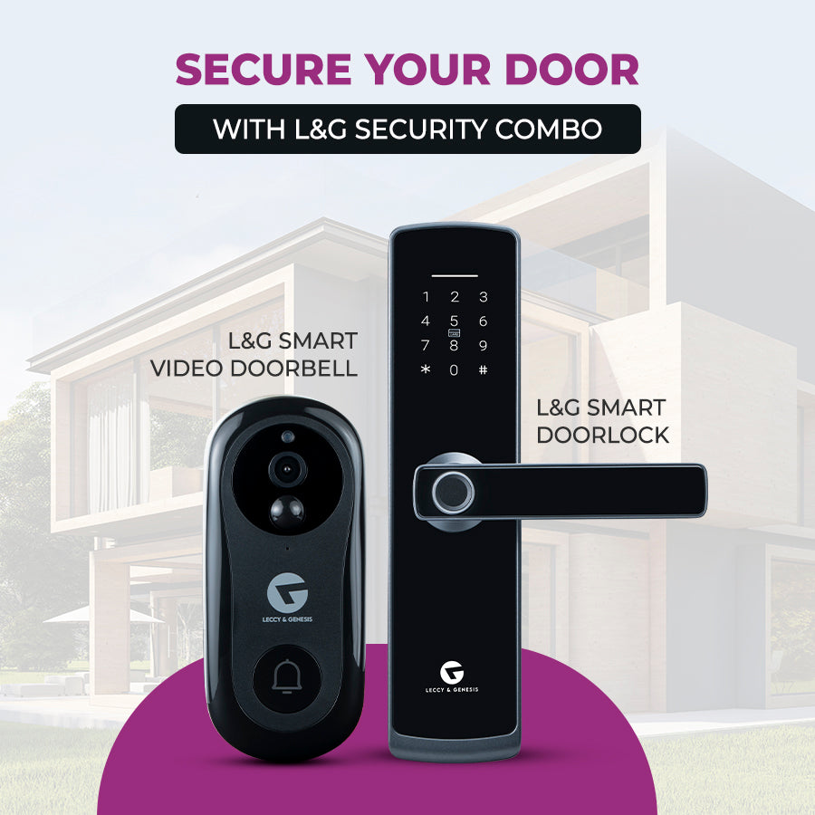 L&G Smart Video Doorbell & Smart Door lock Security Combo | German Engineering Product for Indian Standards