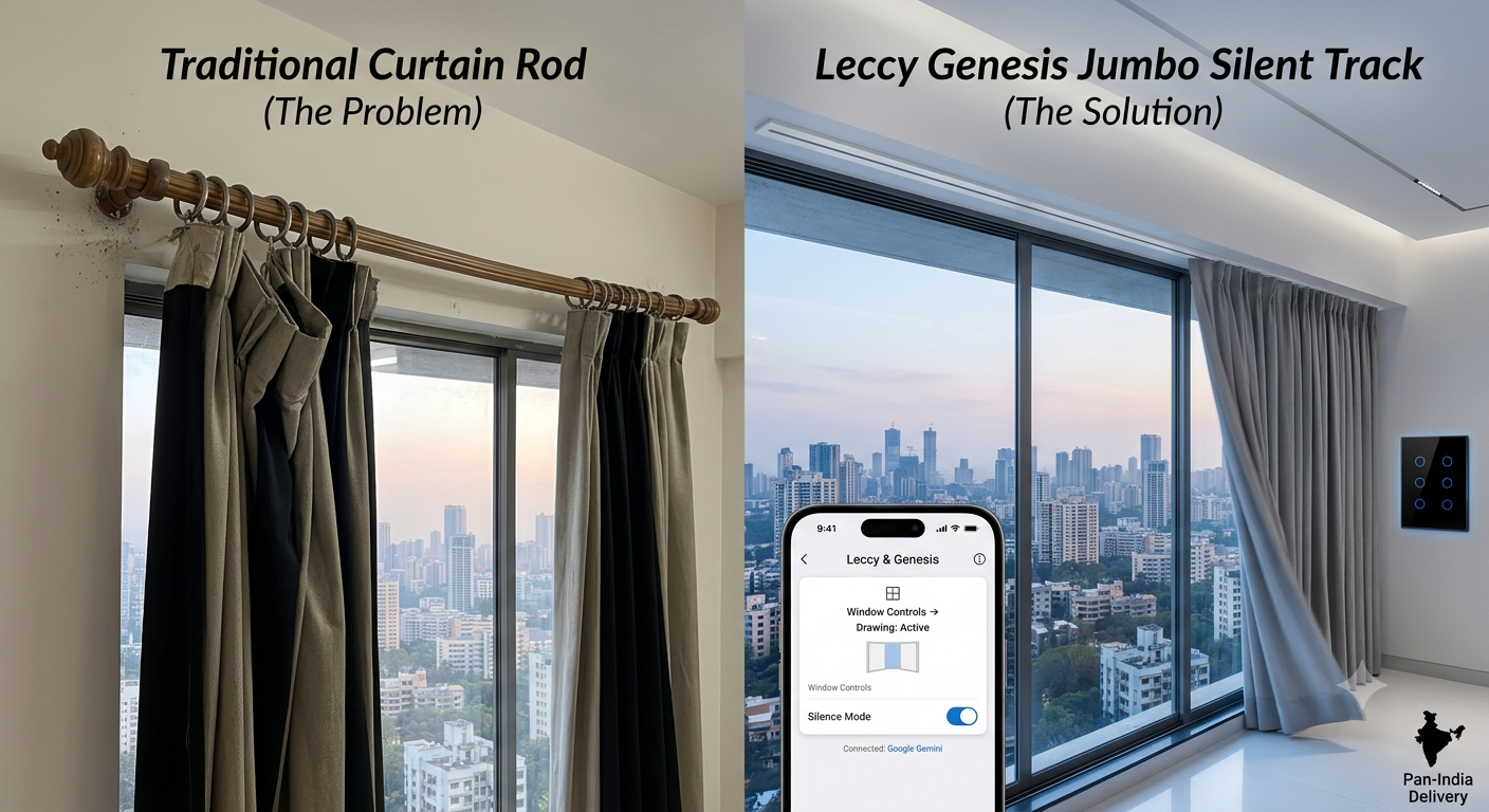 Beyond Curtain Rods: Upgrade to the Leccy Genesis Jumbo Silent Track (Non-Smart)