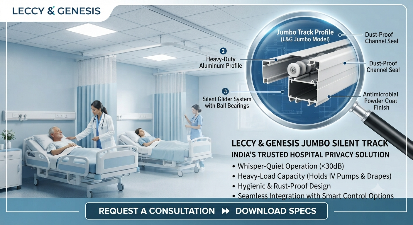 Best Hospital Curtain Tracks in India: The Healthcare Guide to Sourcing the Leccy Genesis Jumbo Silent Track