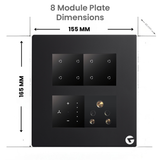 L&G 8M Smart Switch Board for Home | Compatible with Alexa & Google Assistant (Size: 8M – 262 x 90 x 45 mm)