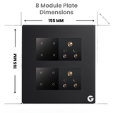 L&G 8M WiFi Smart Switch Board | Smart Touch Panel | Alexa & Google Compatible (Size: 8M Square – 155 x 165 x 45 mm)