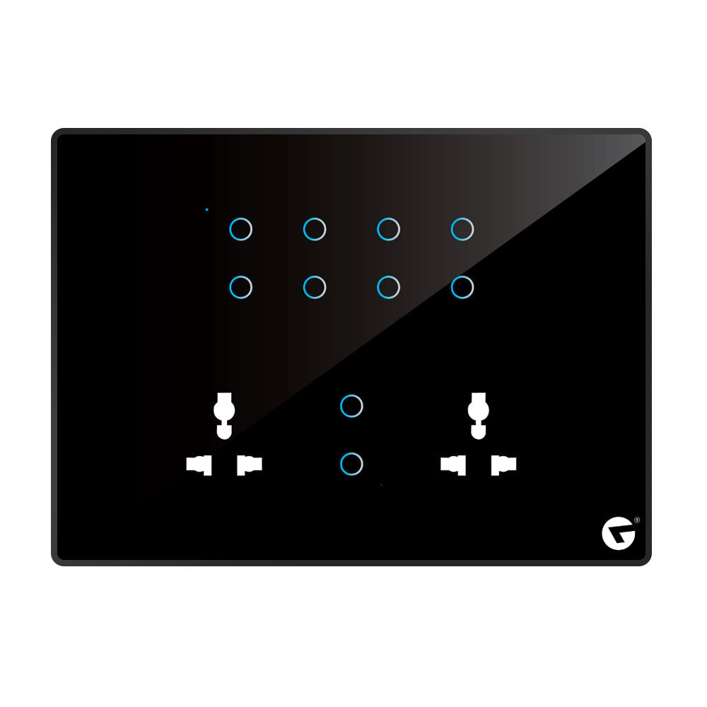 L&G 12M Best Smart home switch panel (10 Switch + 2 Socket) - Acrylic & Glass for Full Customization - Call 818181-0654
