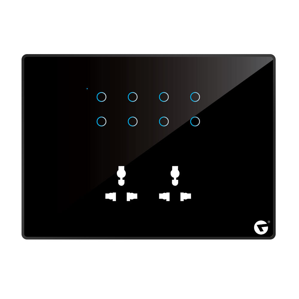 L&G 12M Best Smart Switch Panel For Home & Office (8 Switch + 2 Socket) - Acrylic & Glass for Full Customization - Call 818181-0654