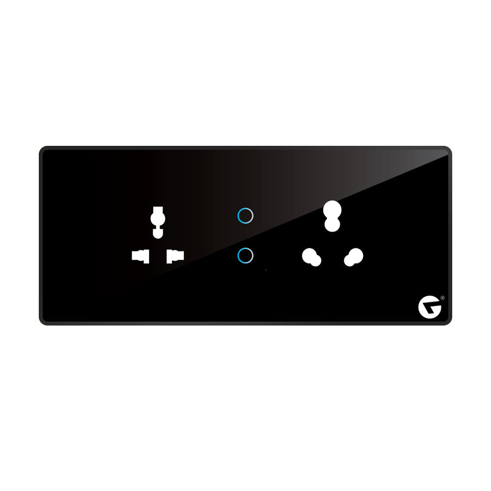 L&G 8M Smart Switch Panel (2 Switch 2 Socket) - Acrylic & Glass for Full Customization - Call 818181-0654
