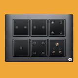 L&G 12M Wireless Touch Switch Board (4 Switches (16A) + 8 Switches + 1 Switch (24A) + 1 Socket) | (Size: 12M- 220 x 160 x 45 mm)