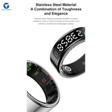 L&G Smart Ring | 7+ Day Battery | Sleep, Fitness, Nutrition, Stress | Track Steps, VO2 Max | Smart Ring for Men & Women | Stainless Steel Glossy