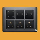 L&G 12M WiFi Smart Switch Board (4 Switches + 4 Switches (16A) + 3 Sockets) | Smart Switch for Home | German Technology meets Indian Standards (Size: 12M- 220 x 160 x 45 mm)