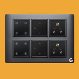 L&G 12M Smart Switch Board (8 Switches + 2 Fan + 2 Sockets ) |  German Technology meet Indian Standards (Size: 12M- 220 x 160 x 45 mm)