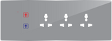 8M Smart switch for AC & Geyser (2 (1-16A) Switch 3 Socket) - Acrylic & Glass With German Technology for Full Customization - Call 818181-0654