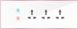 8M Smart switch for AC & Geyser (2 (1-16A) Switch 3 Socket) - Acrylic & Glass With German Technology for Full Customization - Call 818181-0654