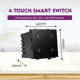 4 Touch Goldmedal Fit WiFi Smart Switch | Compatible with Alexa, Google Home, Apple Siri Shortcut | Built in Germany Made in India