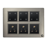 L&G 12 module switch board | Smart Switch for Home | German Technology meets Indian Standards (Size: 12M - 220 x 160 x 45 mm)