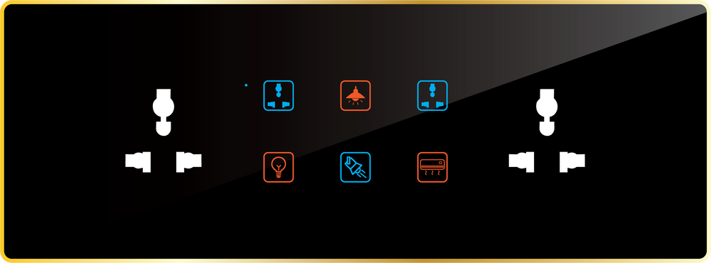 8M Residential smart switch panel (6 Switches + 2 Sockets) Acrylic & Glass for Full Customization - Call 818181-0654