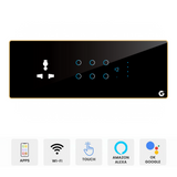 L&G 8M App-controlled smart switch (6 Switch 1 Fan 1 Socket) - Acrylic & Glass for Full Customization - Call 818181-0654