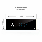 L&G 8M App-controlled smart switch (6 Switch 1 Fan 1 Socket) - Acrylic & Glass for Full Customization - Call 818181-0654