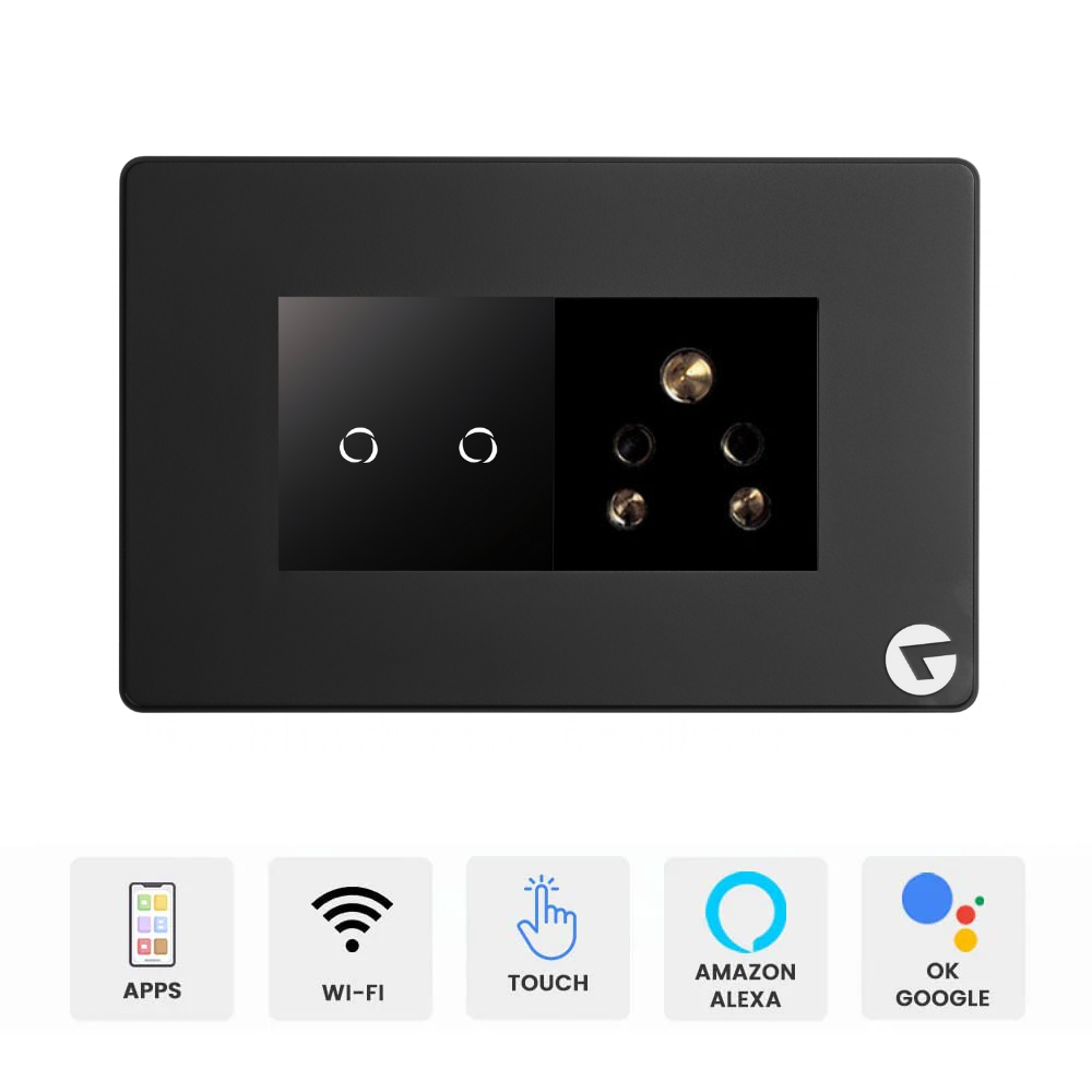 L&G 4 Modular WiFi Smart Switch Board | Smart Touch Switch – German Expertise, Made for Indian Homes (Size: 150 x 95 x 45mm)