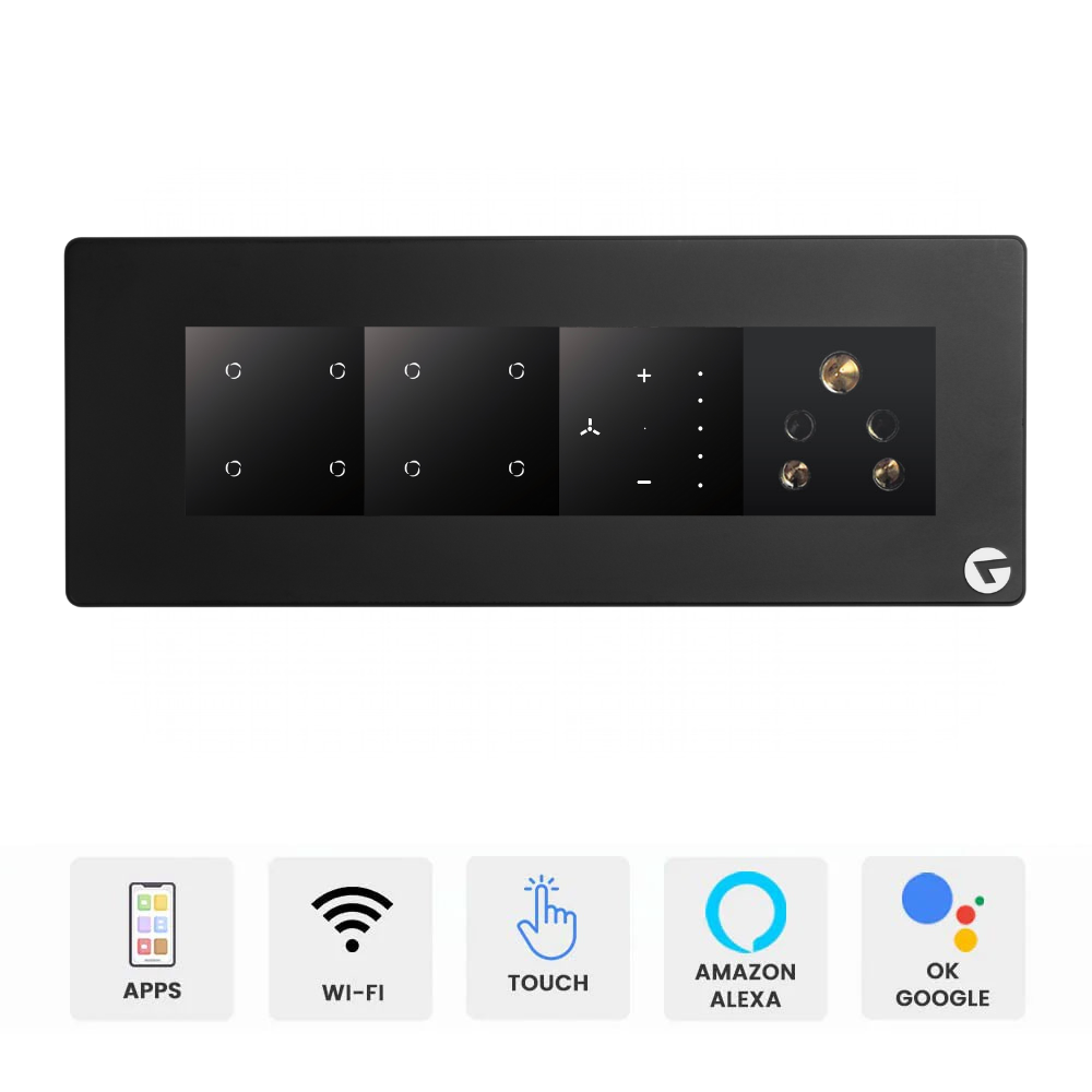 L&G 8M Smart Switch Board for Home | Compatible with Alexa & Google Assistant (Size: 8M – 262 x 90 x 45 mm)