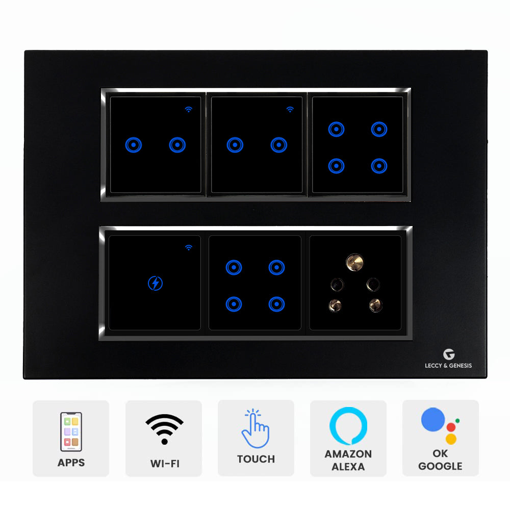 Buy Online L&amp;G 12 Modular Wireless Touch Switch Board | (Size: 12M- 220 x 160 x 45 mm)