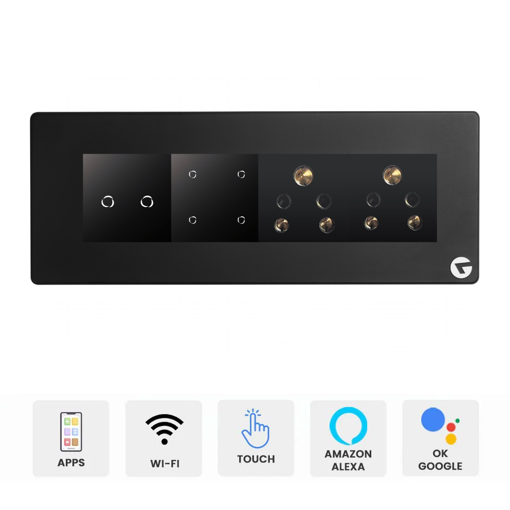 L&G 8M WiFi Smart Switch | Smart Touch Switch | Smart Technology & German Expertise (Size: 8M Horizontal – 250 x 95 x 45 mm)